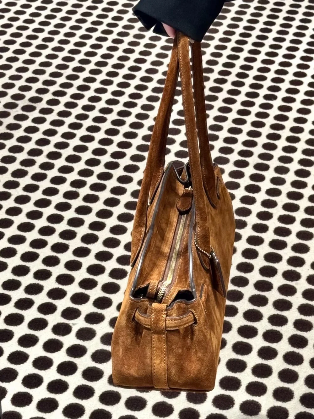 Coach Suede Shoulder Bag in Brown
